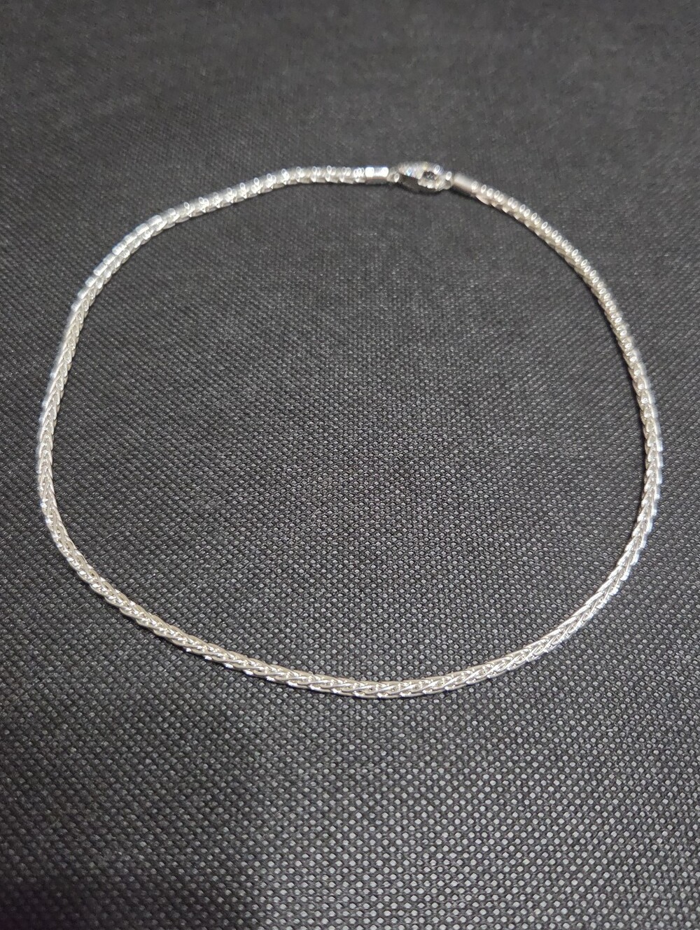 Authentic Pandora Pavé Clasp Foxtail Chain Charm Necklace